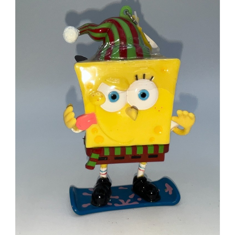 2005 Viacom Sealed SpongeBob SquarePants Christmas Candy Keychain Snowboard